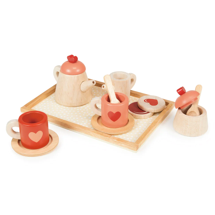 NEW Wooden Tea Time Tray - Hearts