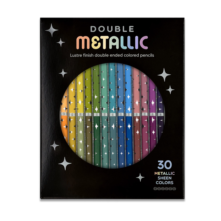 NEW Double Metallic Dual Ended Colored Pencils Set