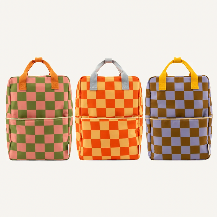 Large Backpack Bag - Special Edition Checkered Purple