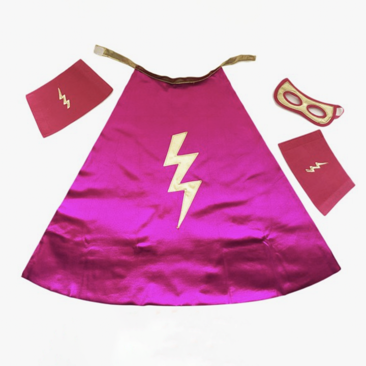 Super Hero Cape + Accessories Set - Pink