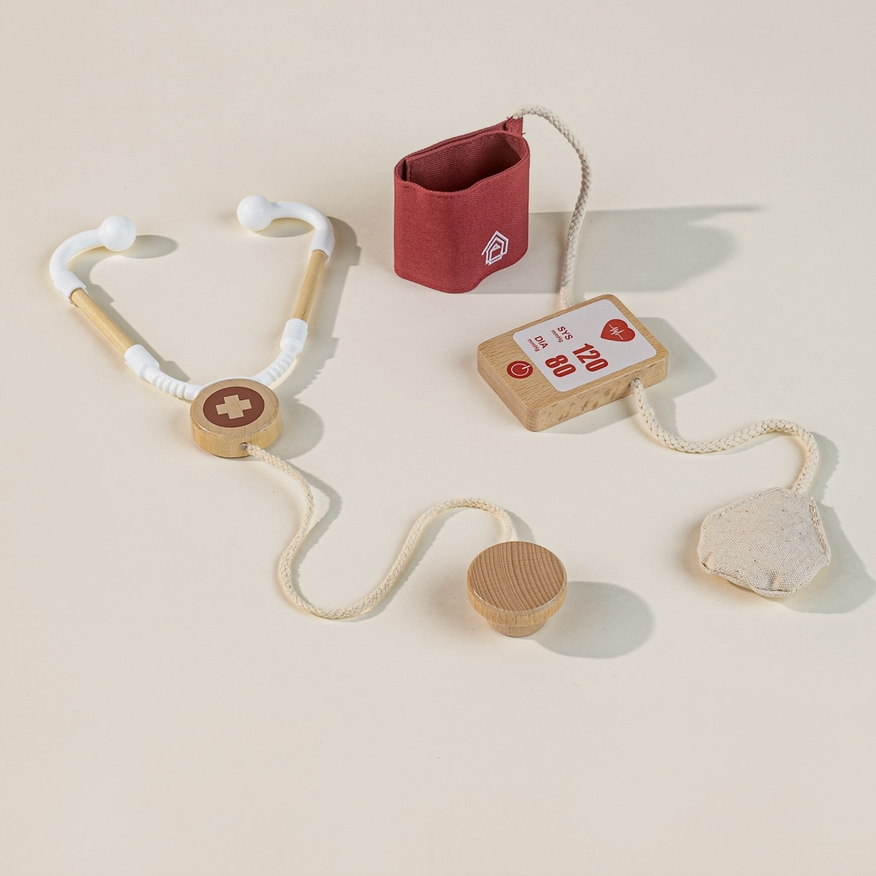 Wooden Doctor Red Bag Playset