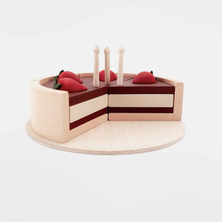 Play Food Set- Whole Chocolate Strawberry Cake Set