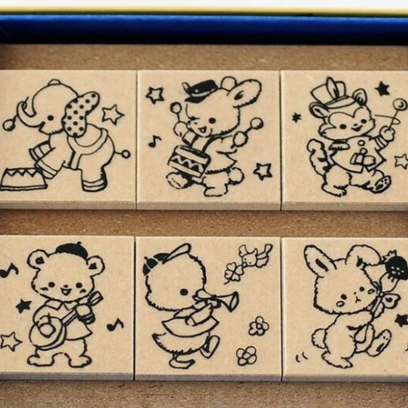 NEW Japanese Animal Music Stamp Set