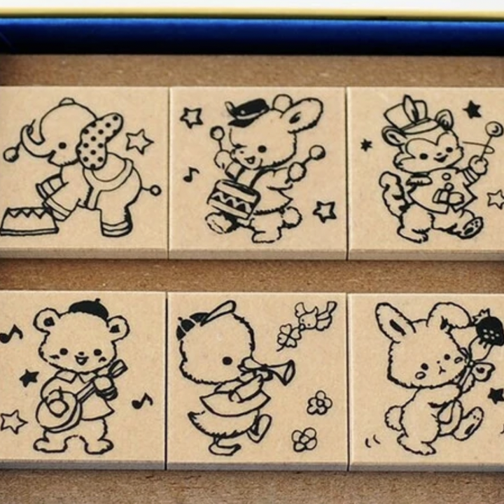 NEW Japanese Animal Music Stamp Set
