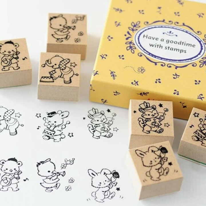 NEW Japanese Animal Music Stamp Set