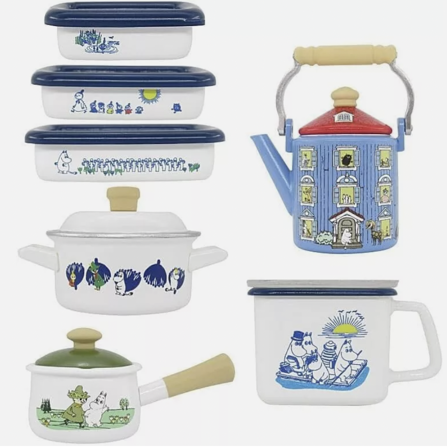 NEW Japanese Blind Capsule- Enamel Moomin Mini Cookware Collection