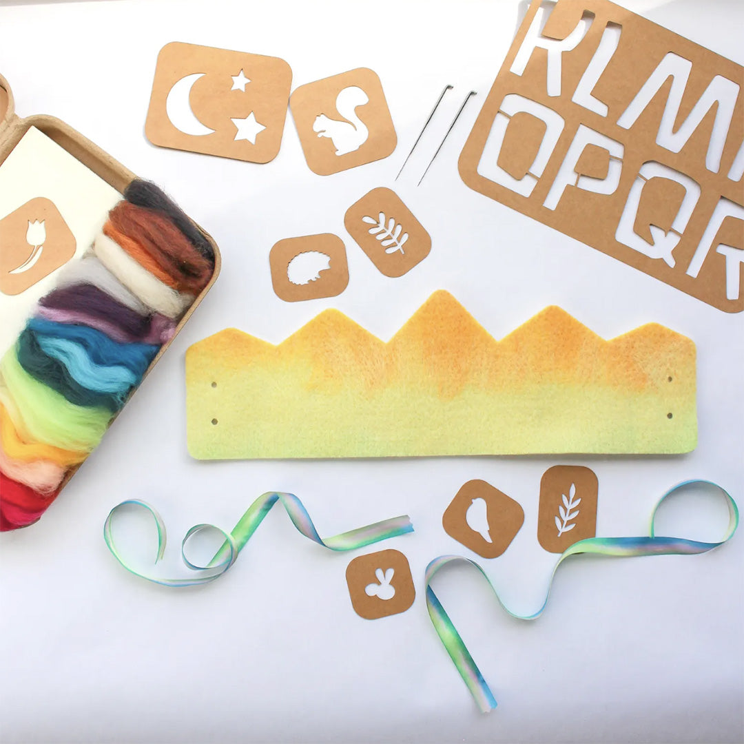 Personalizable Wool Crown Felting Kit - Yellow Gradient