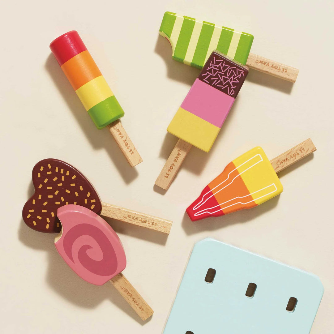 Wooden Ice Lollies Popsicle Set