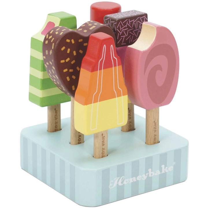 Wooden Ice Lollies Popsicle Set