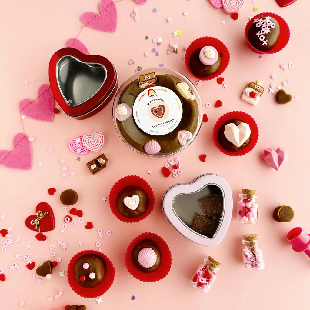 Natural Sensory Play Dough Kit- Valentine's Box of Chocolates