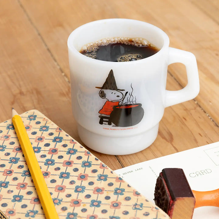 Snoopy Witch Milk Glass Mug