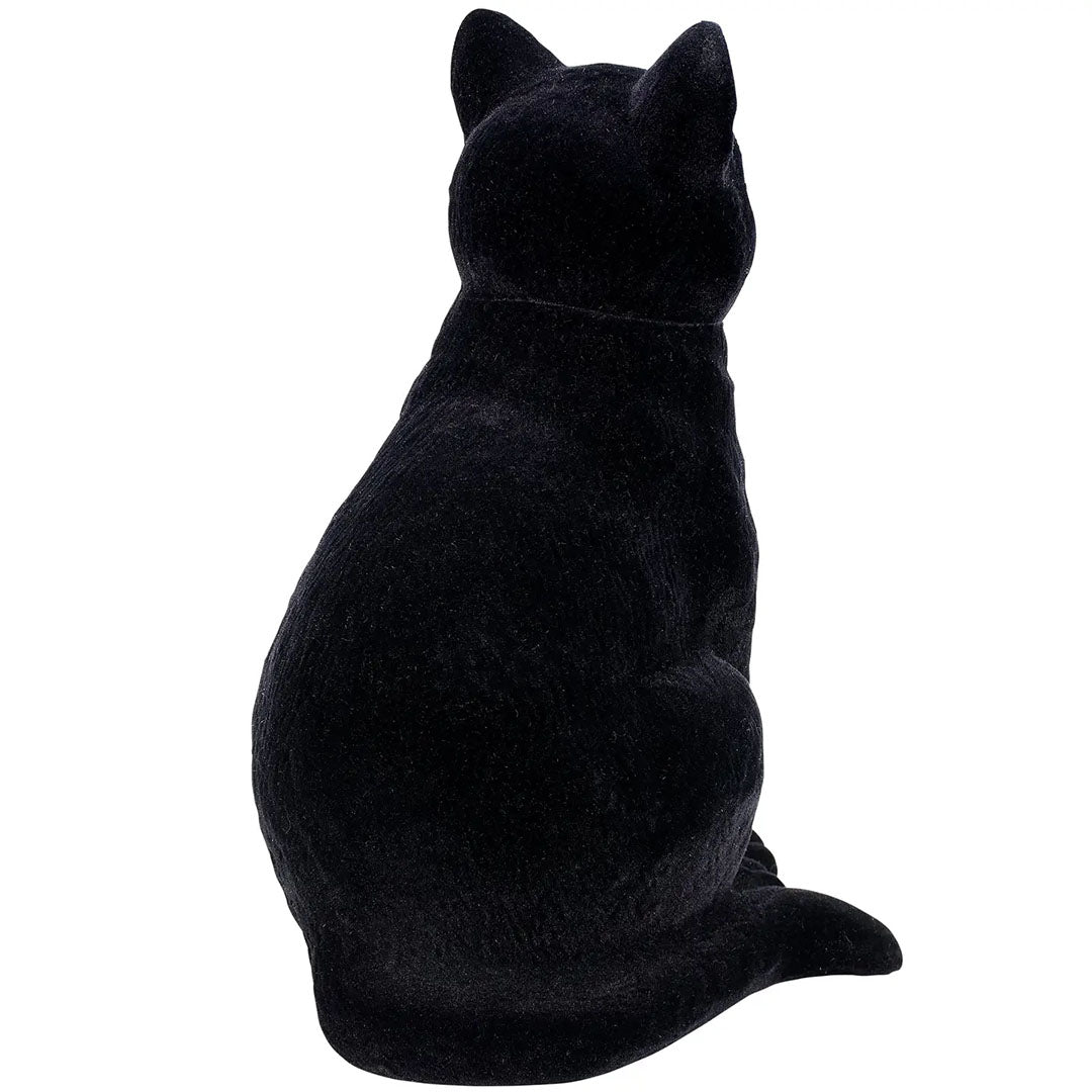 Fuzzy Black Cat Figurine