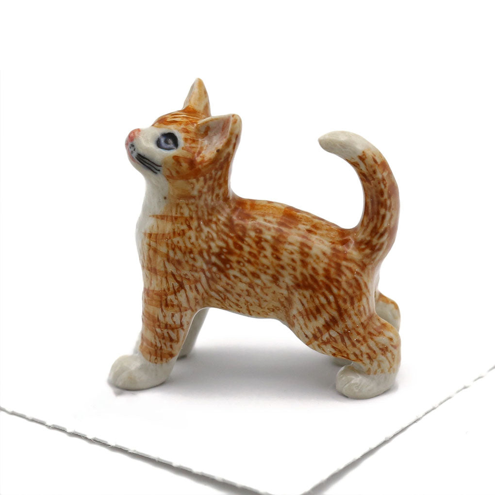 Porcelain Miniature Treasure Figurine- Ginger Orange Cat