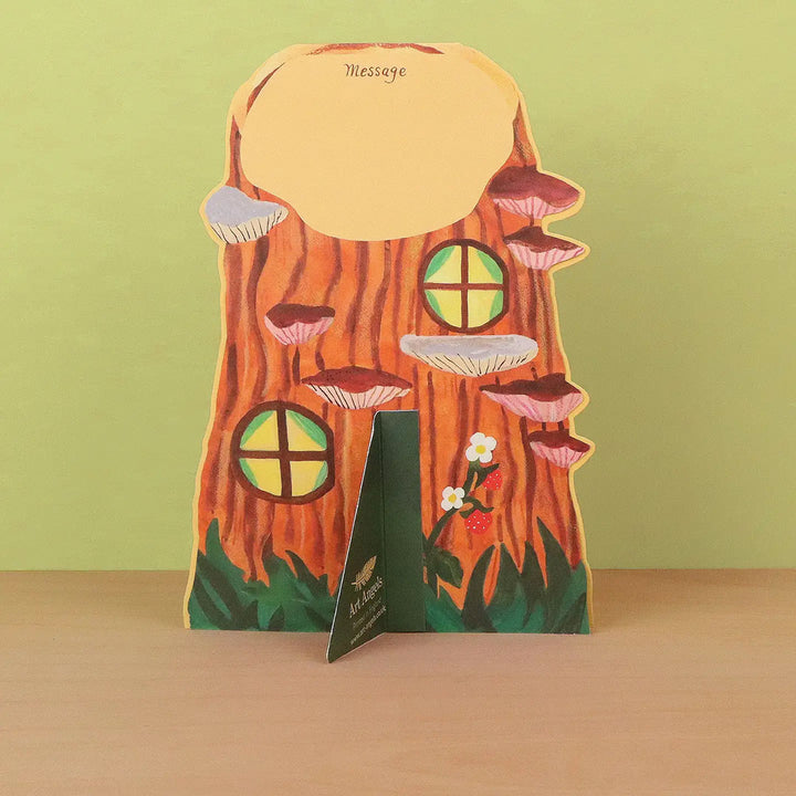 Little Log House Die-Cut Card