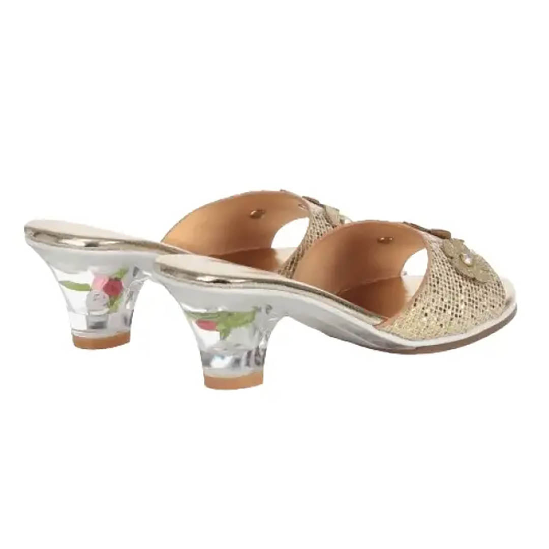 Slipper Gold High-Heel Ellina (2 Sizes)