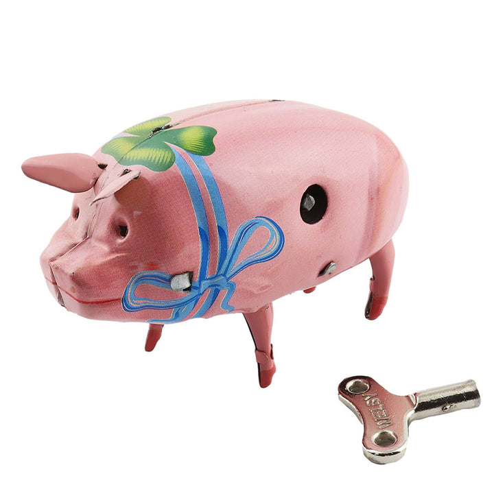 NEW Retro Tin Toy Polly Pig - Blue Ribbon