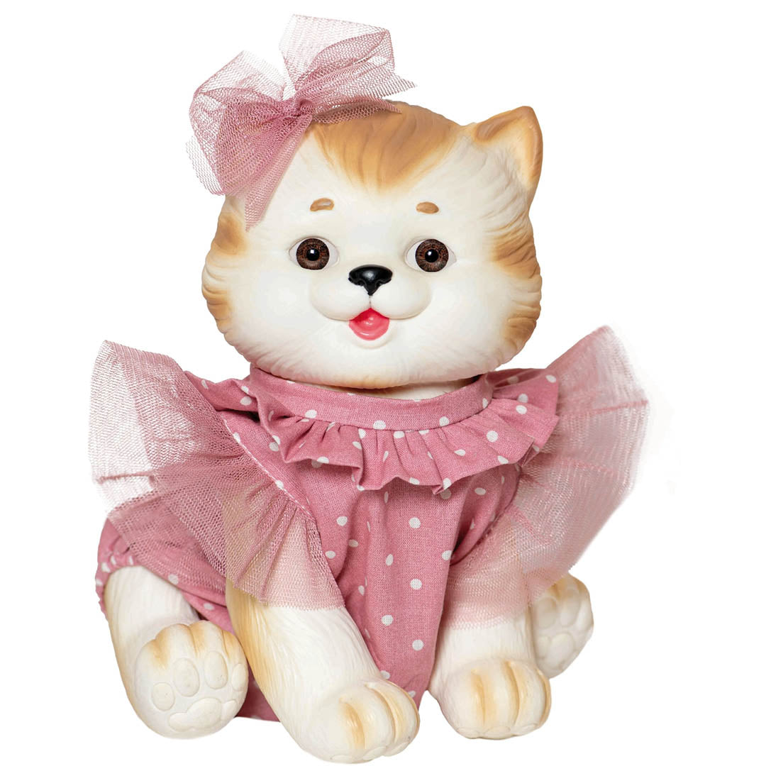 White Cat Brown Stripes Doll