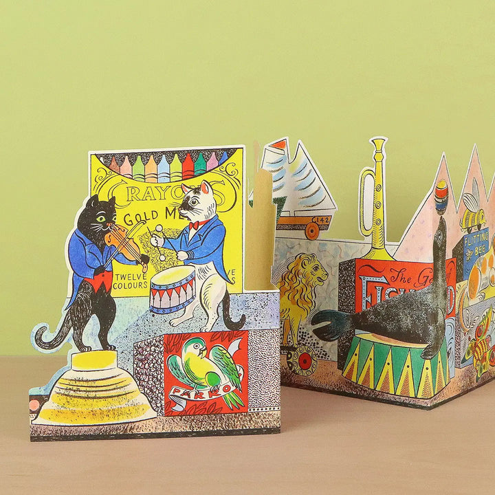 Tin Toys, Cats To Dog Die-Cut Card