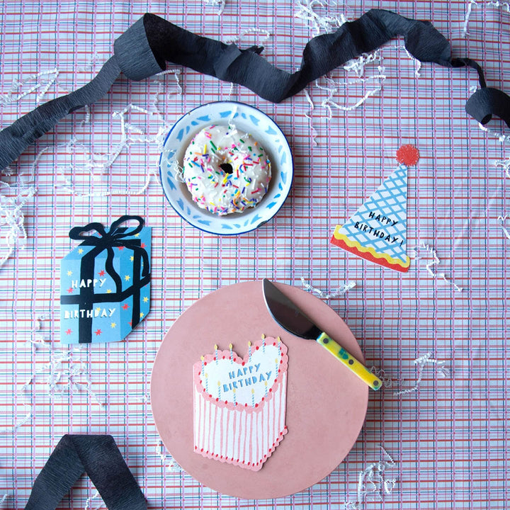 NEW Blue Gift Birthday Collection - Die Cut Card