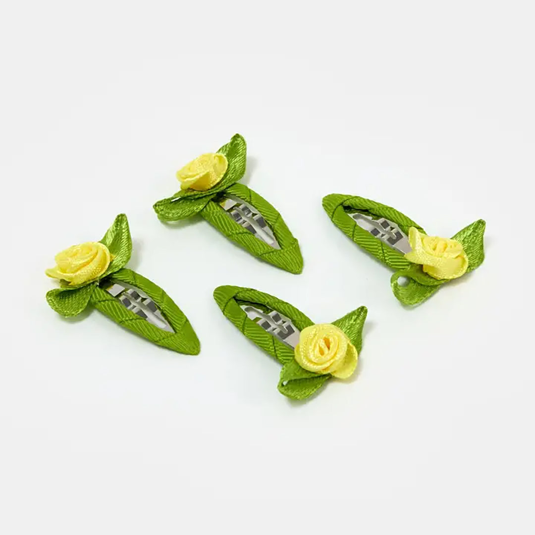 Rosette Snap Clips in Yellow