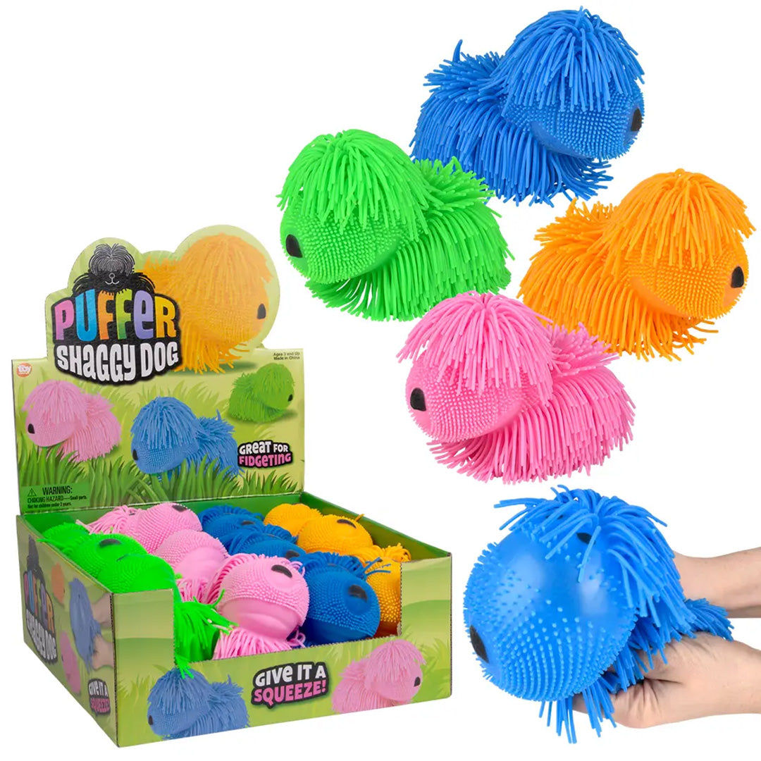 Shaggy Dog Puffer Squish Toy 7"
