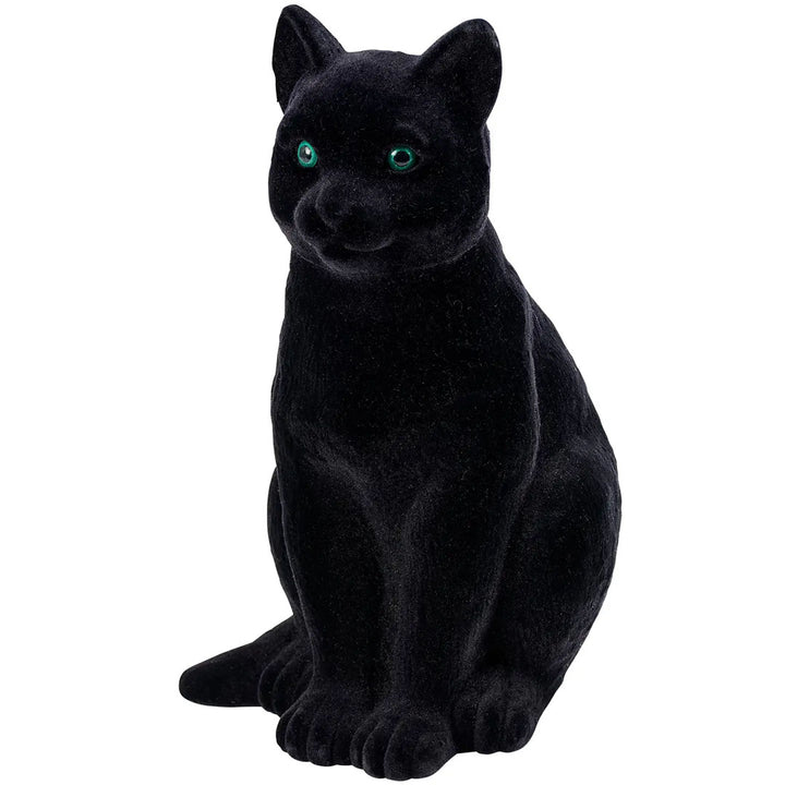 Fuzzy Black Cat Figurine