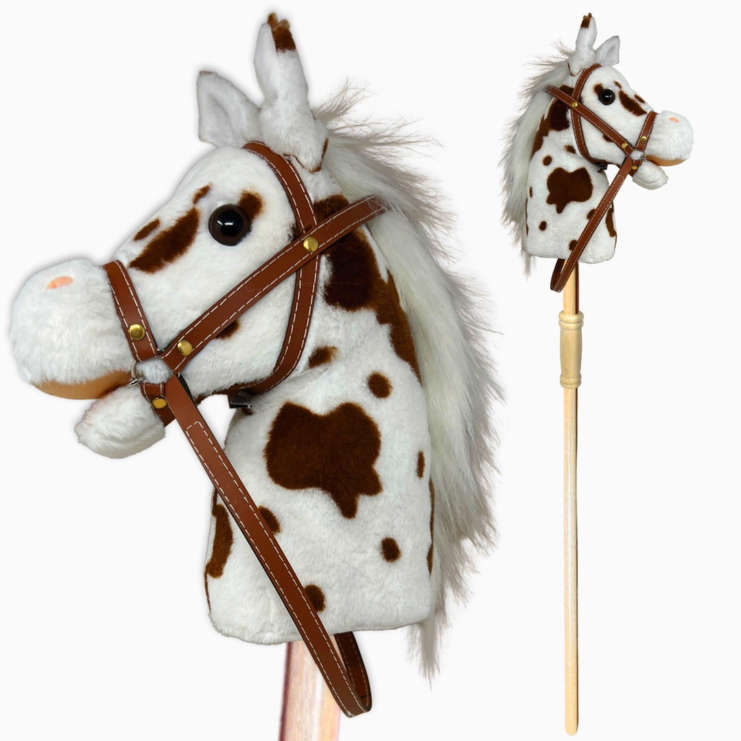 NEW Classic Hobby Horse with Sound - Spotted