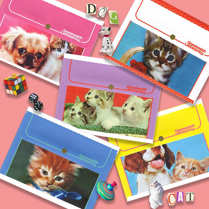 NEW Dog & Cat Stationery – Vintage Envelope + Insert Card Set