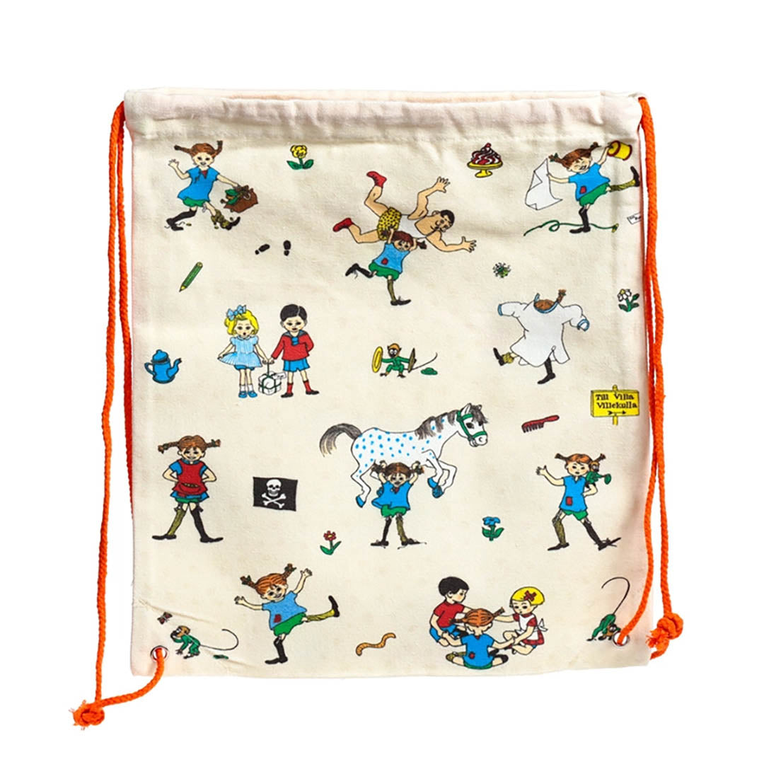 Pippi Longstocking Canvas Drawstring Bag