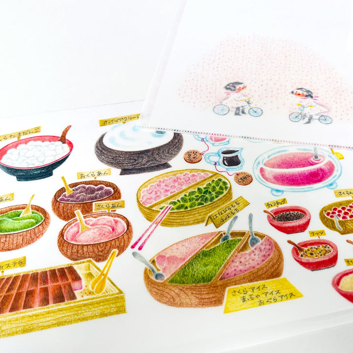 Chirri & Chirra Clear File Folder - Cherry Blossom Sweets