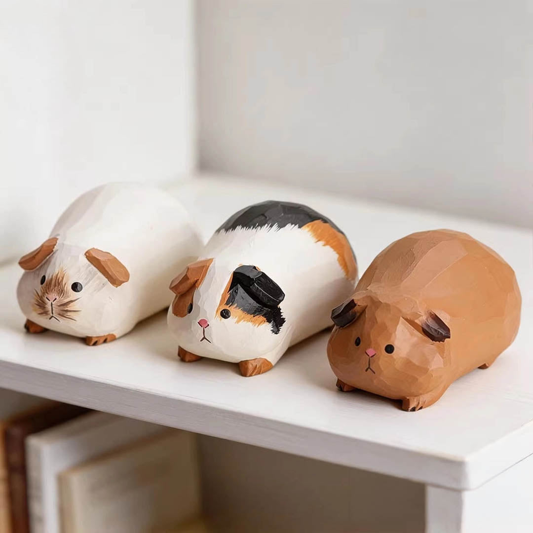 Handmade Wooden Animal- Guinea Pig - Three Colors Available!