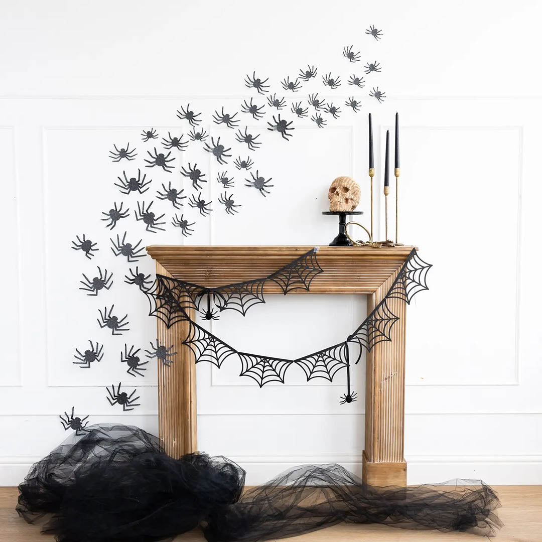 Glittered Wall Décor Spiders