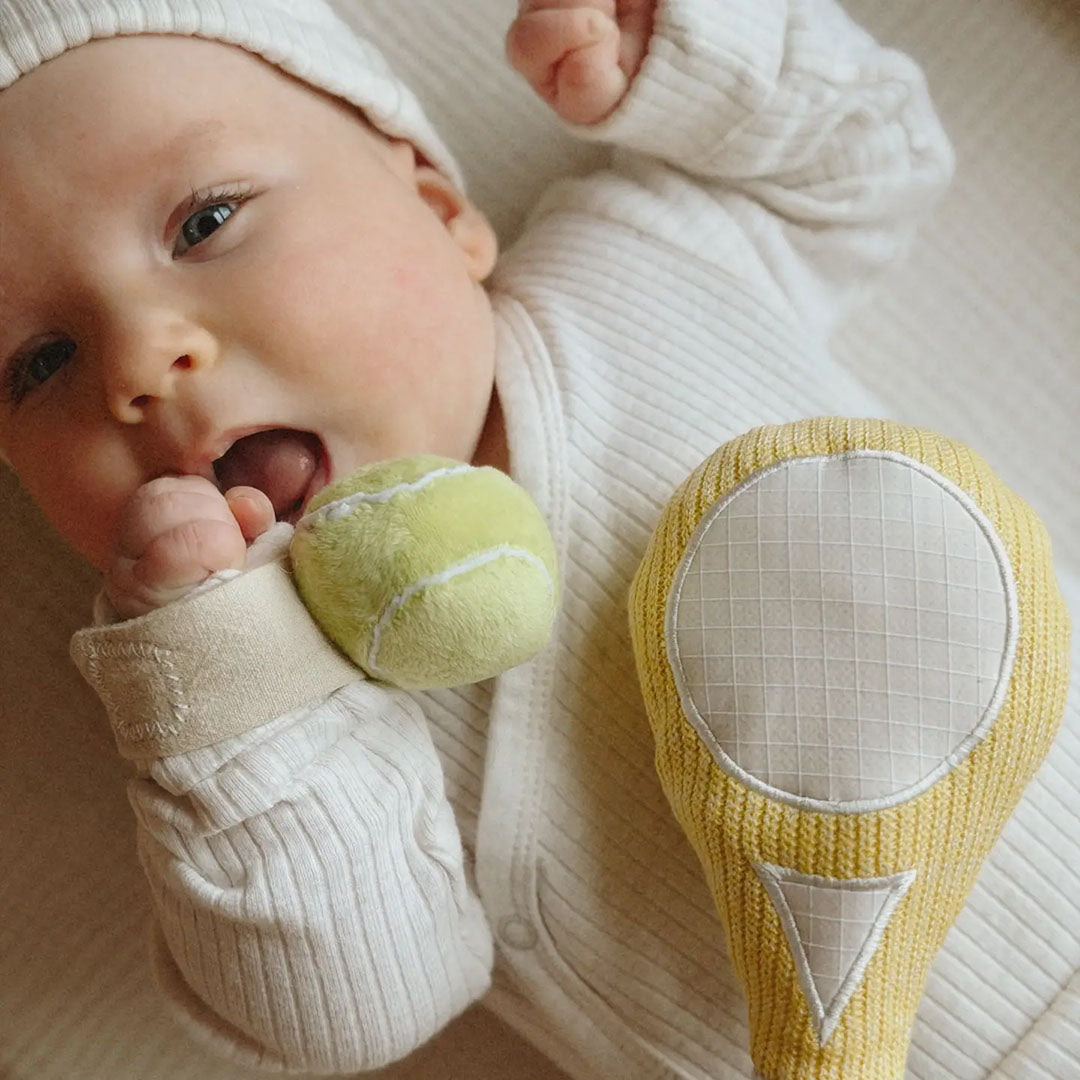 First Serve Tennis Baby Rattle