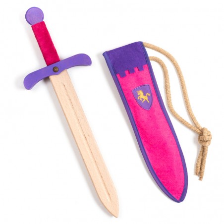 Wooden Sword with Bag- Pink