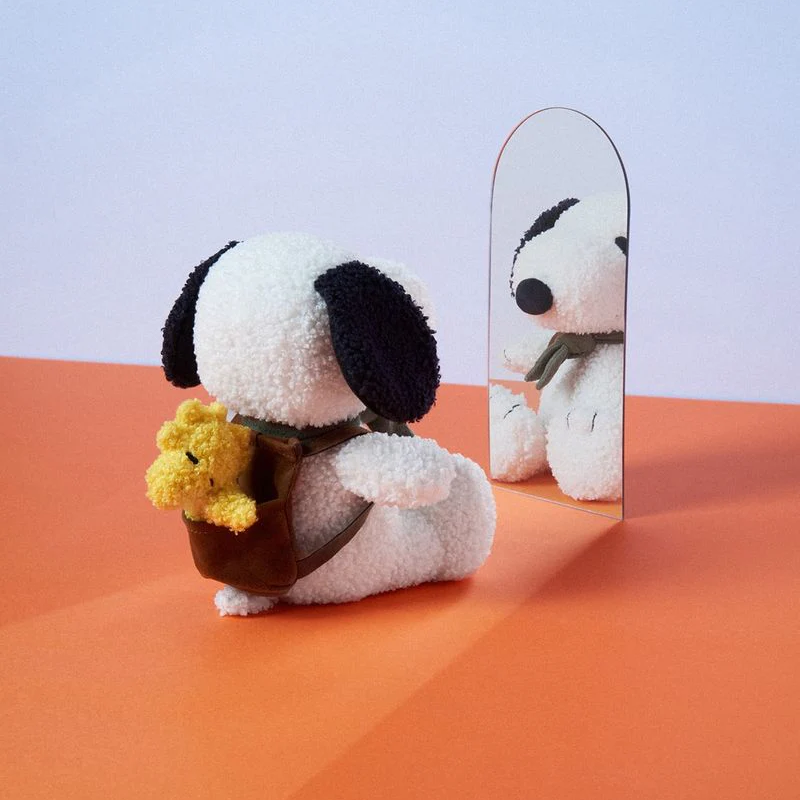 NEW Peanuts Snoopy Plush Doll- Backpack with Woodstock 8"