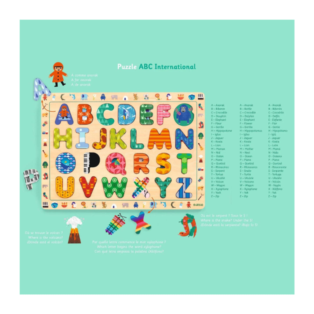NEW ABC International Wooden Puzzle