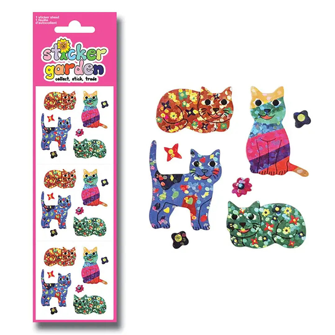 Sparkle Groovy Cats Stickers