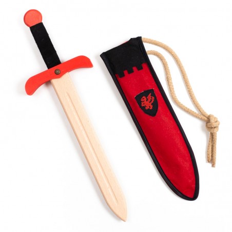 Wooden Sword with Bag- Red