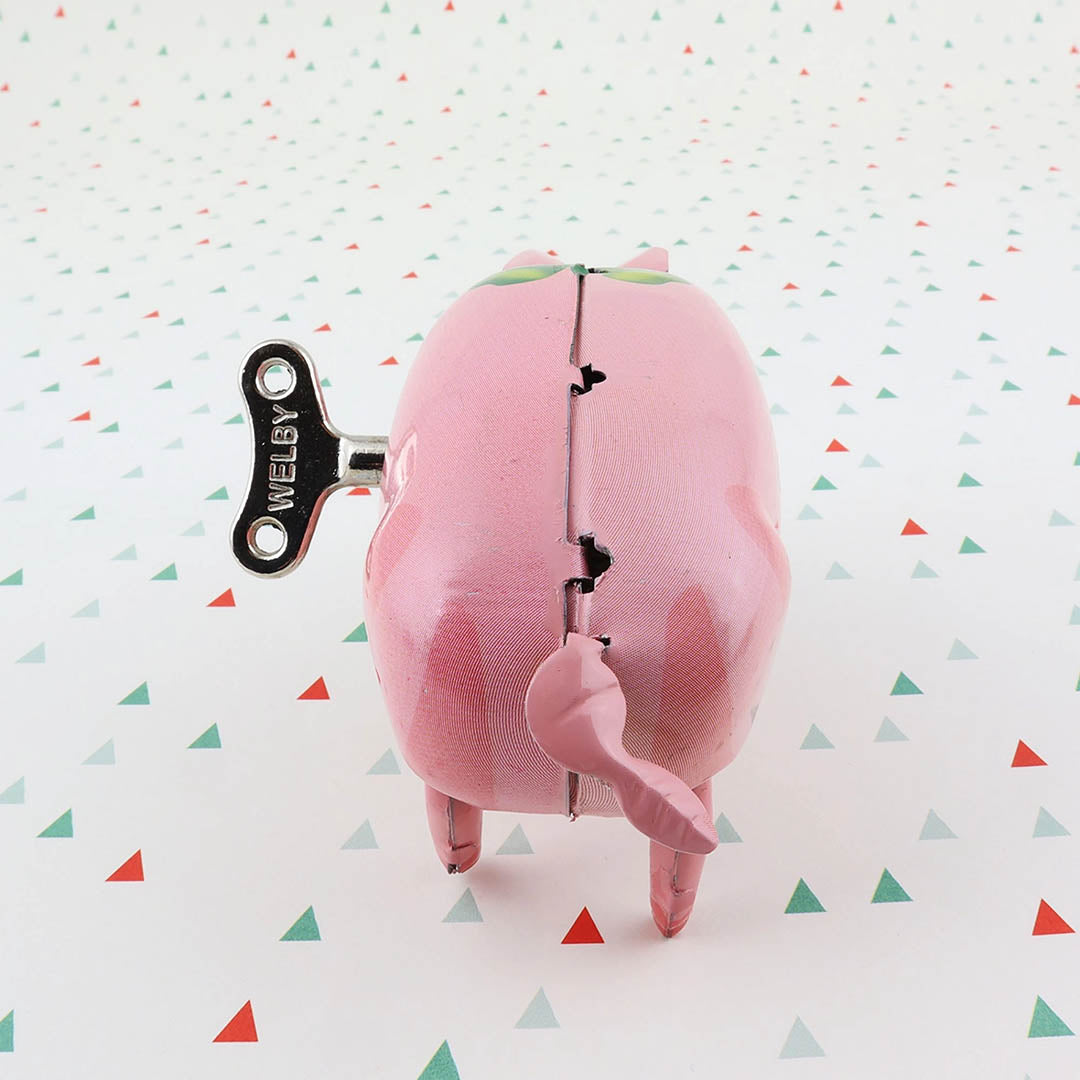 NEW Retro Tin Toy Polly Pig - Blue Ribbon