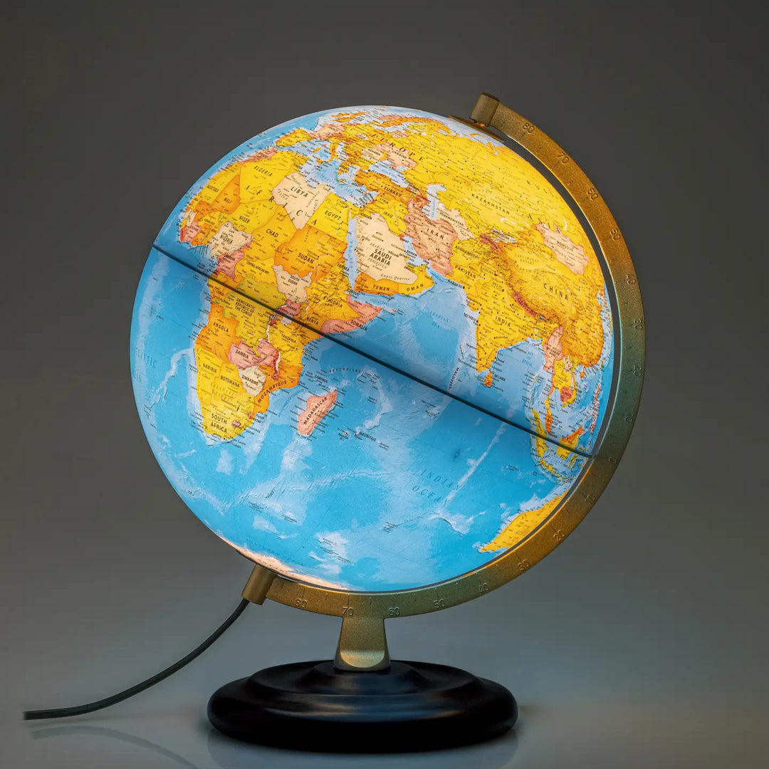 NEW Classic Globe Light Lamp- Wood Base