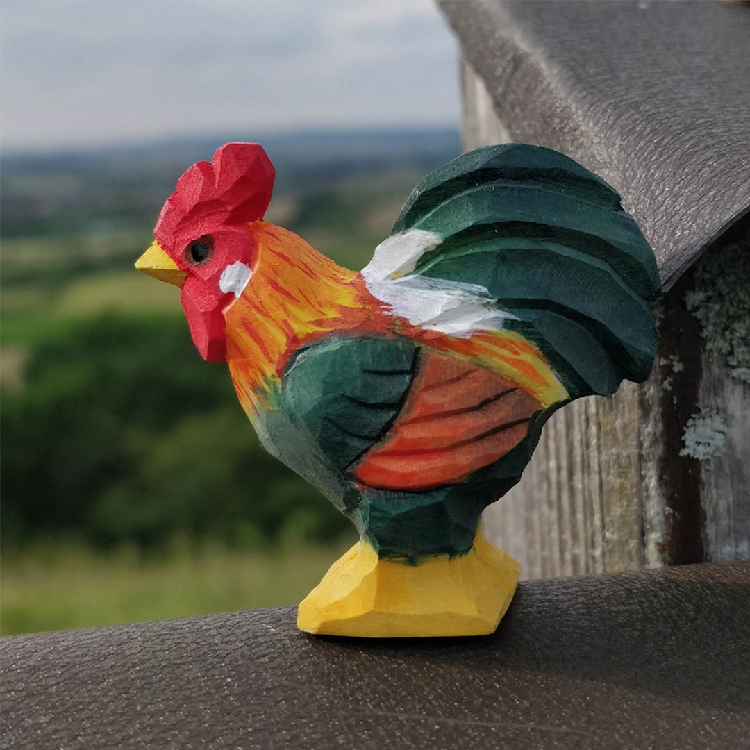 NEW Wooden Rooster Animal Toy