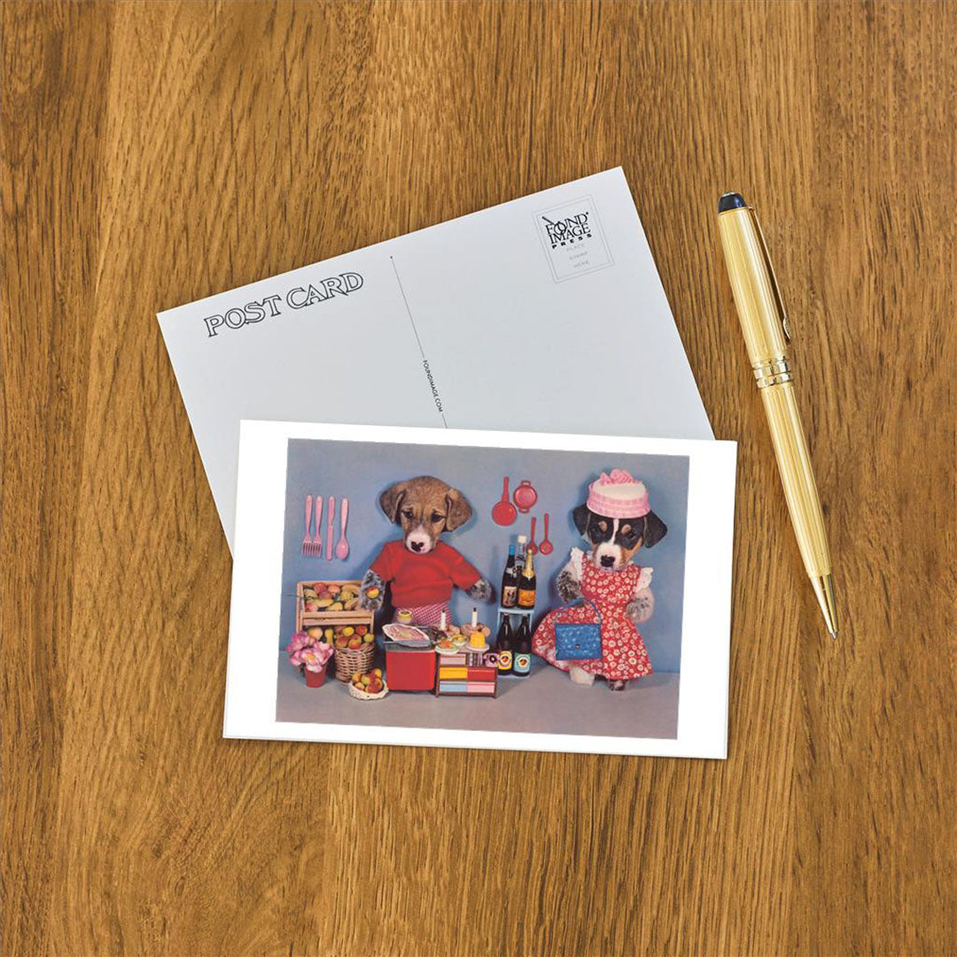 Postcard - Dogs at Market