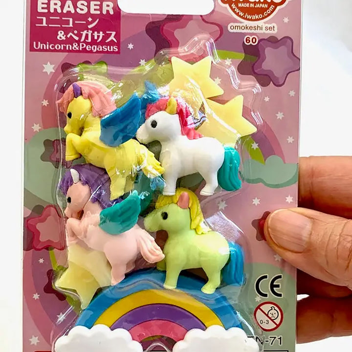 Japanese Erasers: Unicorn & Pegasus Rainbow