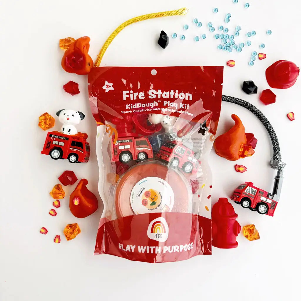 NEW Scented Natural Sensory Play Dough Kit- Fire Station (Cherry Mango)
