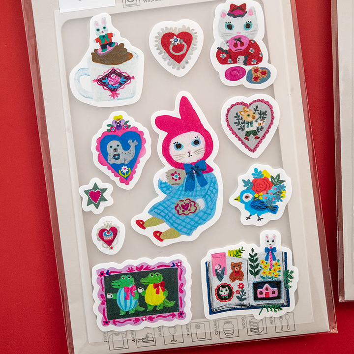 NEW Yumi Kitagishi - Fabric and Special Multi Stickers Rabbit Tea Time