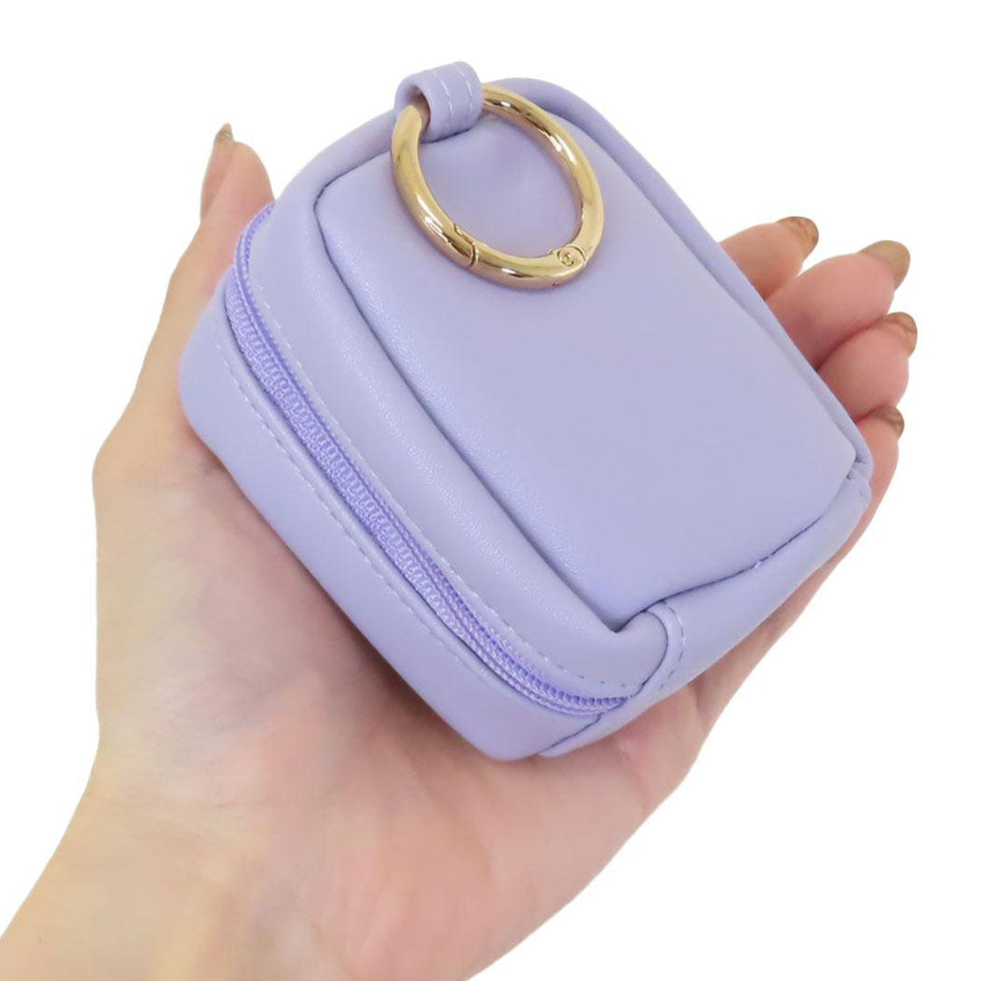 NEW Swimmer Kawaii Zip Pouch w/Metal Clip - Kitty Cat Purple