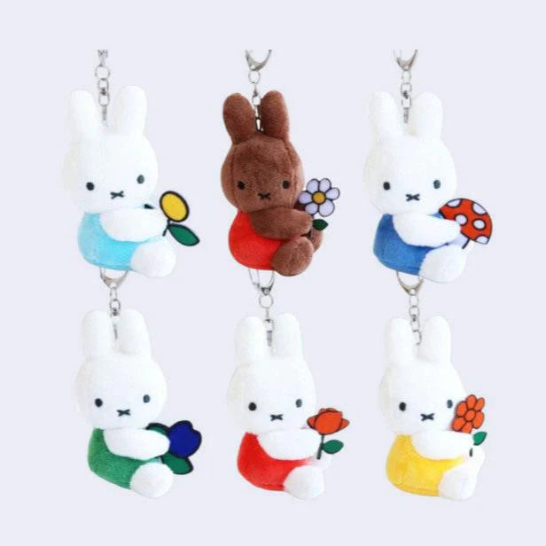 NEW Miffy & Friends Flower Plush Keychain