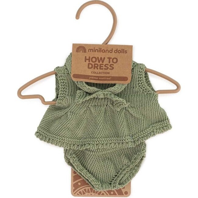 Doll Clothing: Green Knit Set 8 1/4"