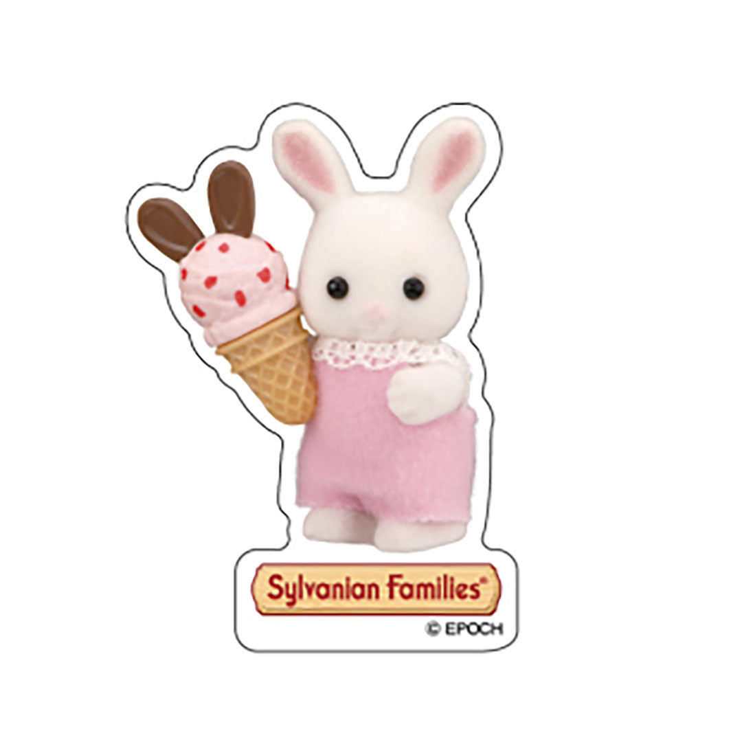 NEW Calico Critters Large Sticker- Rabbit with Ice Cream