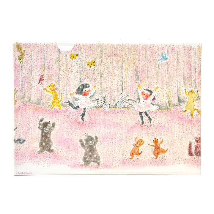 Chirri & Chirra Clear File Folder - Cherry Blossom Shower